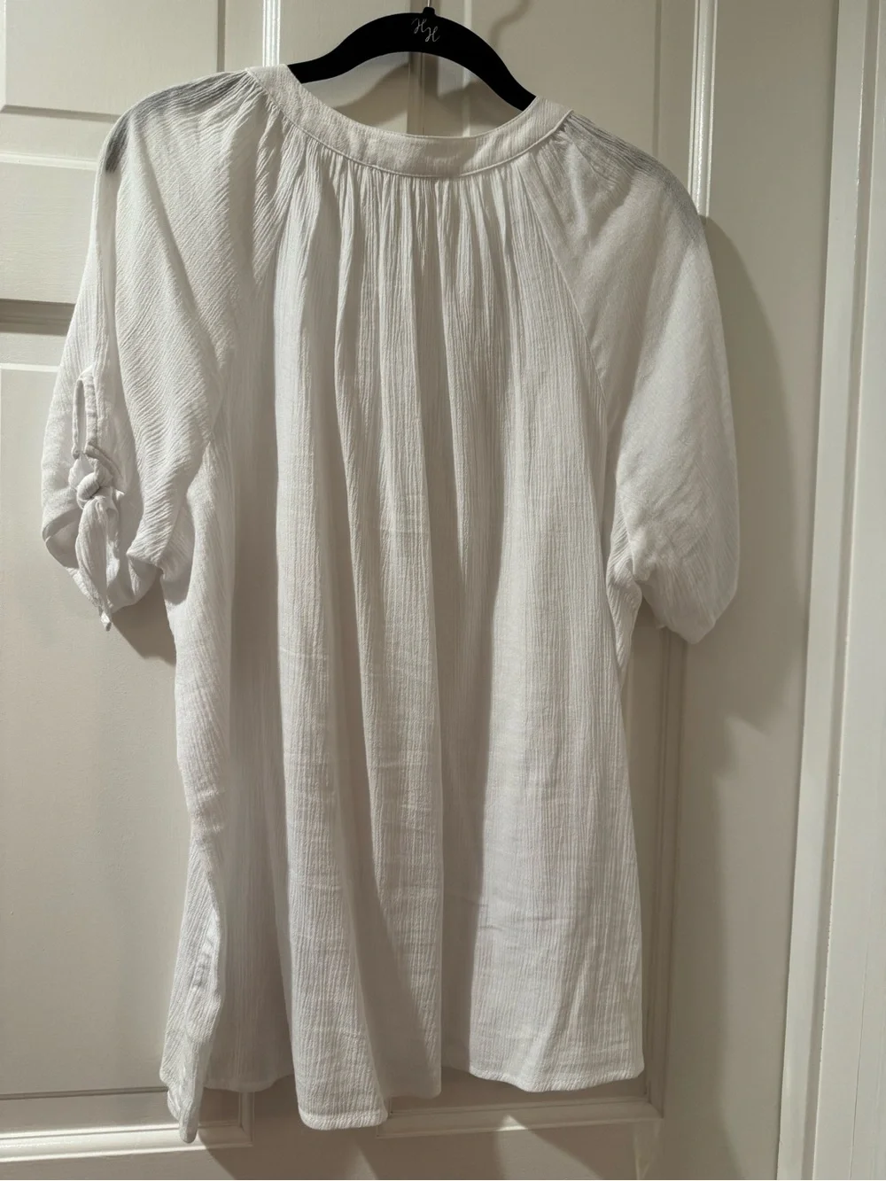 Michael Kors White Gauze Split-Neck Pullover Tunic